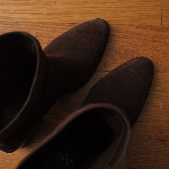 Vince Camuto Kortimy Water Repellent Suede Mid Shaft Boots Dark Brown Womens 7M - Picture 6 of 7